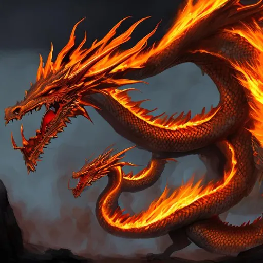 Prompt: fire dragons
