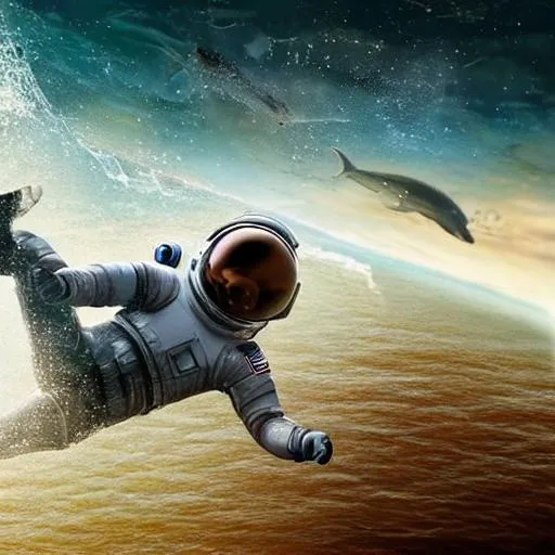 Prompt: UHD, very detailed, hyper realism, hq, astronaut in the ocean.