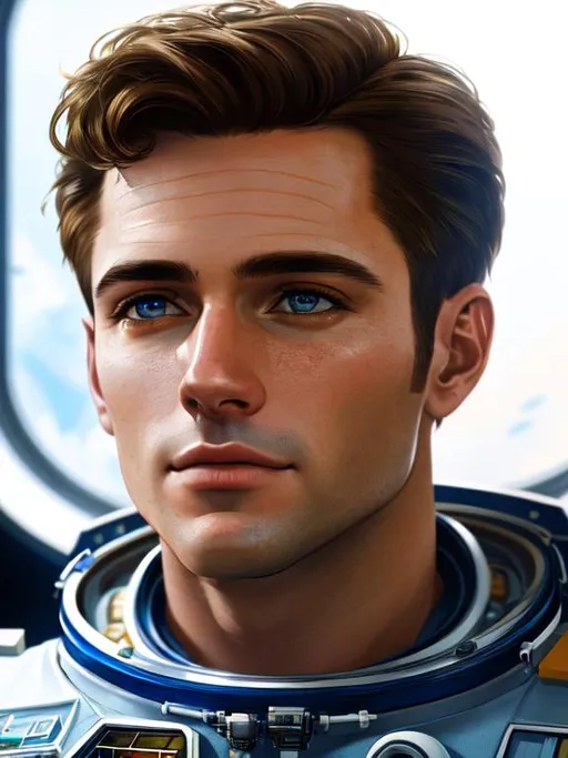 Prompt: create most beautiful photograph of most beautiful fictional,male astronaut, futurism, extremely, detailed environment, detailed background, intricate, detailed skin, natural colors , professionally color graded, photorealism, 8k, moody lighting.