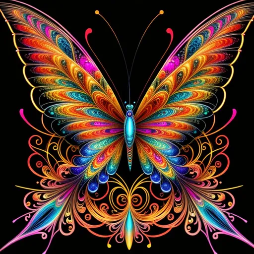 Prompt: High angle long shot, beautiful freeform colorful chaos epic bold, 3D, HD, ({liquid metal {fractal}butterfly} with {Pink Black Red Orange Yellow}ink), expansive psychedelic background intricate, symmetrical, golden ratio, hyper realistic, 64K, bokeh --s98500