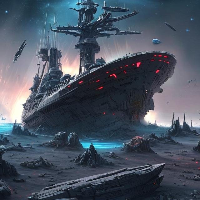 star ship wrecks rotting ancient war dead planet dea...