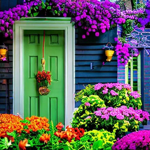 Prompt: night-time, garden, multicolored flowers, flower pots, pots, planter boxes, entryway, dark sky, dark clouds, 
very soft █►green◄█ theme, dark shadows, dark walls, dim lights, (some cyan small things:0.8), 
♦♦ doorstep, letterbox, front porch, porch, foyer, stool, garden bench, butterflies, bees, flowers, watering can, garden tools, hair flower, hair ribbon, pail, 

■■ {{{{best quality, 8k resolution photography, artistic photography, photorealistic, masterpiece}}}}, 