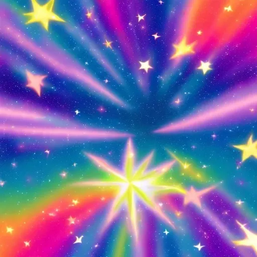 Prompt: Shooting star inspired by Lisa frank
