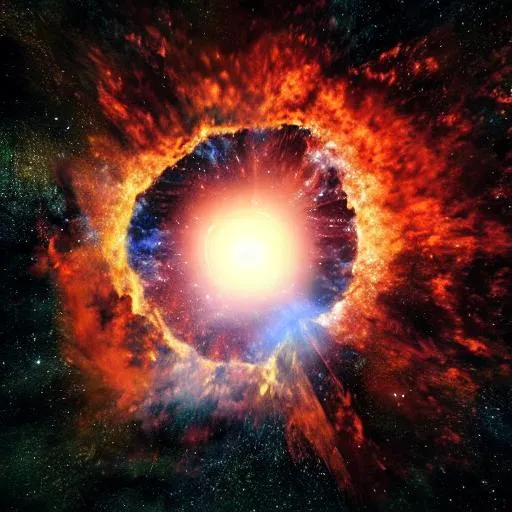 Prompt: hyper-realistic, HD, 8k resolution, realistic lighting, painting of a supernova 
