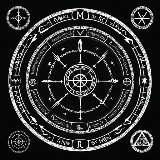 Prompt: A magic runic spell circle for a healing spell, black background