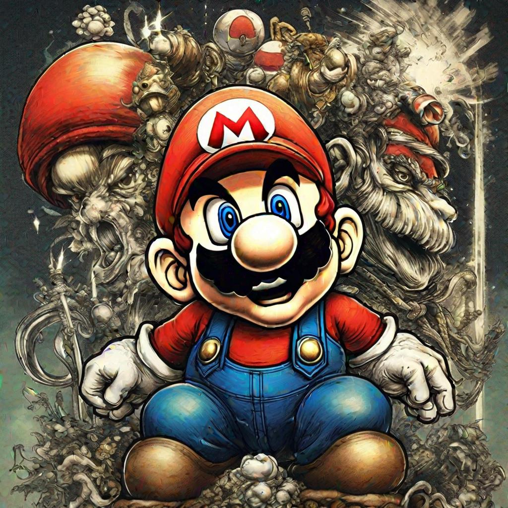 Mario In The style of Yoshitaka Amano | OpenArt