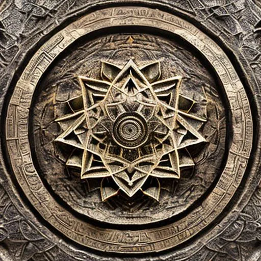 Prompt: A 12 sided star carved into a rock in a square frame with exquisite and detailed persian carvings aorund it, rock reliefe, dynamic lighting, 2d, crop composition, highly realistic
