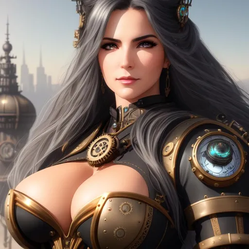 Prompt: female cleavage, steampunk, intricate detail, Detailed face, asymmetrical eyes, cleavage, photo realistic, hyperrealism, artstation, HD, 4K, dynamic lighting, long white hair, steampunk art, futuristic skyline, Model: Patricia Velasquez,
a flying feminine in a dark fantasy theme, ((sexy tan woman)) who has ((energetic gray eyes)), ((succubus queen with gray hair)) with ((horns and black crown)), ((black angel wings)), serious facial expression