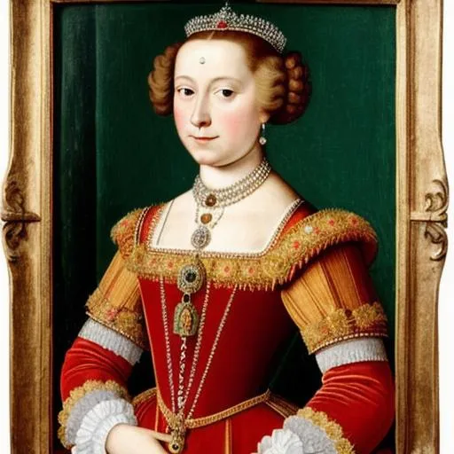 Prompt: portrait of a 16th-century German light-haired queen