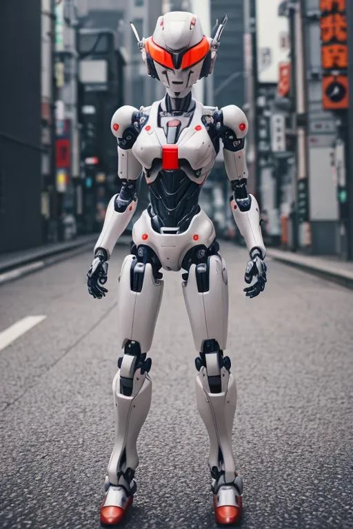 Prompt: japan anime robot look like	"Evangelion", random pose, random background

vintage, miniature. (high detailed skin:1.2), 8k uhd, dslr, soft lighting, ideal human, high quality, film grain, Fujifilm XT3, hyper realistic, detailed head
