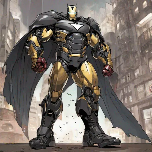Prompt: Iron Man Fused With BatMan