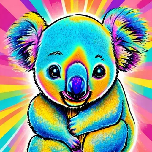 Prompt: Lisa frank style koala