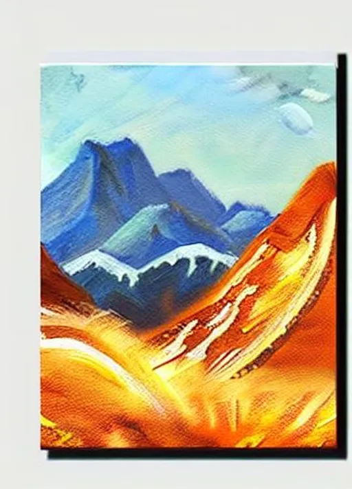 Prompt: art painting mountains