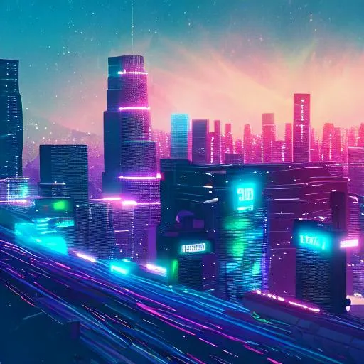 Prompt: los angeles, synthwave, cinematic, ultra detailed upscale 8k, cyberpunk, atmospheric, 3d art