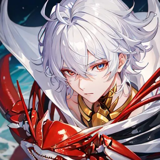 Prompt: Cancer the crab zodiac as a male human, 8k, UHD,  highly detailed, close up