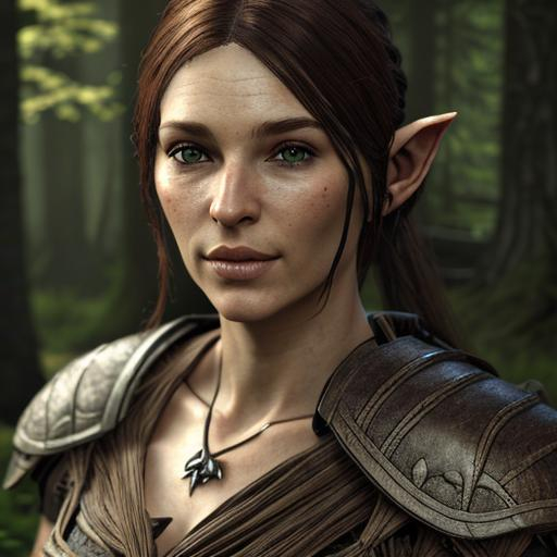 Woman, wood elf, 8k, Skyrim, woodland, beautiful, ph... | OpenArt