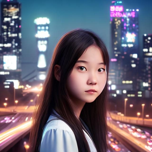 hyperrealistic art, sidefaced portrait of high scho...