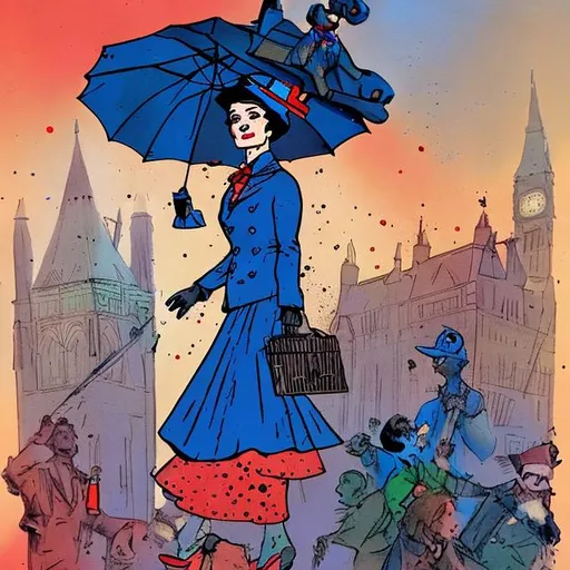 Prompt: Mary Poppins drunk