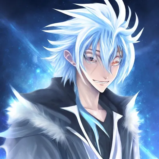 Prompt: anime ice wizard