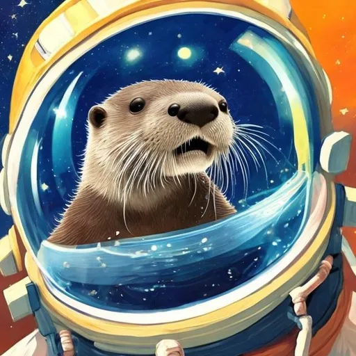 Prompt: Otter in space wearing a helmet
