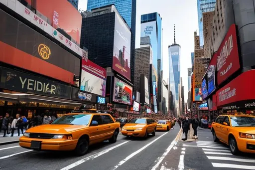 Prompt: New York street scene as an only-for-tourists paradise