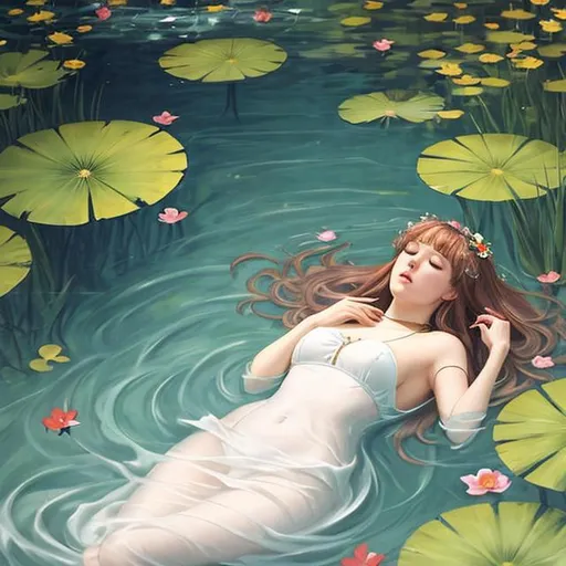 Prompt: Ophelia drowning