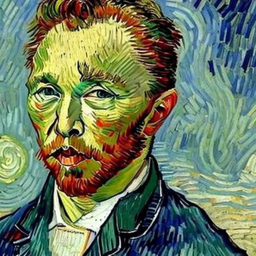 Prompt: Vincent Van Gogh portrait painting of Elon Musk
