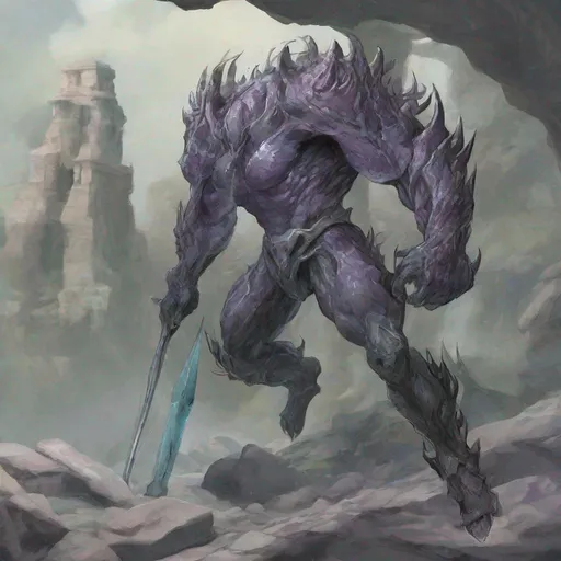 Prompt: {{{{{{Gelatinous Body}}}}}}, {{{Full Body Grey Skin}}}, {{Slime Like Body}}, masculine average non humanoid, evolution, wielding two psionic daggers, fantasy setting, cave background, combat stance, colored