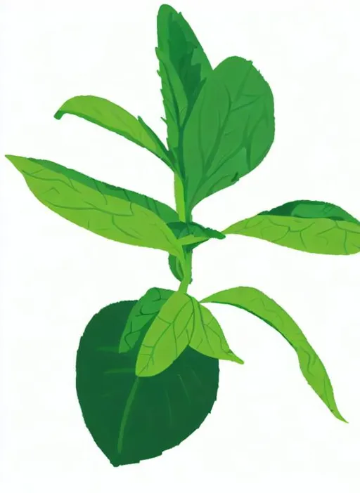 Prompt: a tobacco plant cartoon image without background

