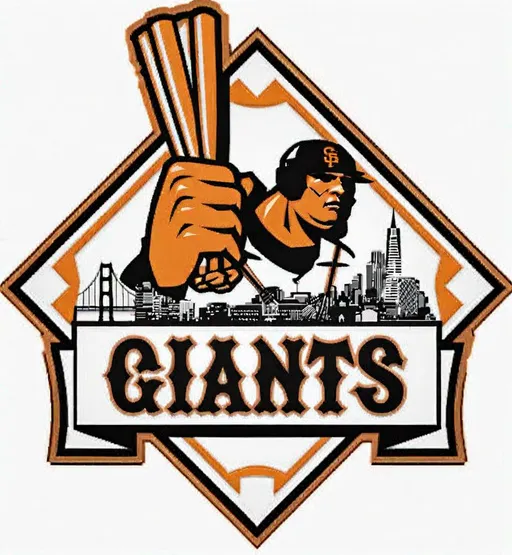 Prompt: simple minimalist baseball logo,san francisco "giants"line art,no background,3d,low poly,unreal engine 5.1,san francisco giants baseball player (holding baseball bats with only hand"wearing black baseball cap with orange letters "SF" MONOGRAM (FRONT OF HIS BASEBALL CAP,LOW POLY 3D SAN FRANCISCO SKYLINE SILHOUETTE ABOVE TEXT "GIANTS",OCTANE RENDER,3D STATUE CREST STYLE ,STUDIO HDRI LIGHTING