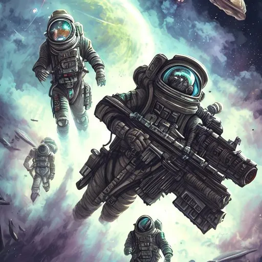 Prompt: scifi space wreck dead spacemen war