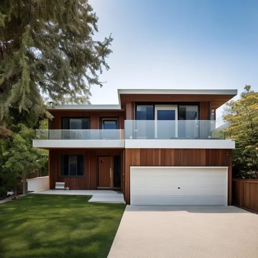 Prompt: The house had a front and a back door back then, but not anymore, the backdoor was going right in front of the house itself, and the front door led to a walkway part of the fenced area of the house and a garage for the car.