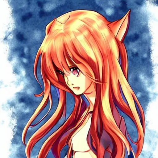 Prompt: Best quality artwork, cute, beautiful, nine tailed fox girl human, cartoon anime