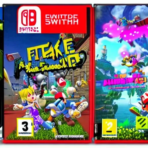 Prompt: fake nintendo switch games