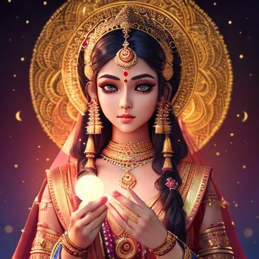 Prompt: a lot of floating glowing hinduism symbols,

masterpiece intricate hyperdetailed ultra realistic girl,

WLOP,

A modern model in her most beautiful dress