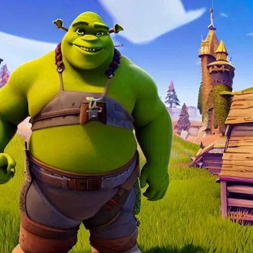 Prompt: Shrek in fortnite