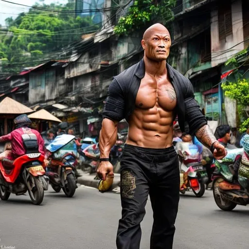 Prompt: vietnamese style the rock