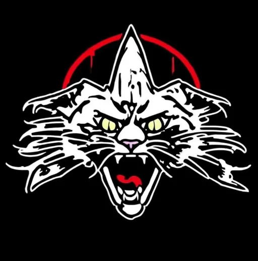 Prompt: A scary cat logo