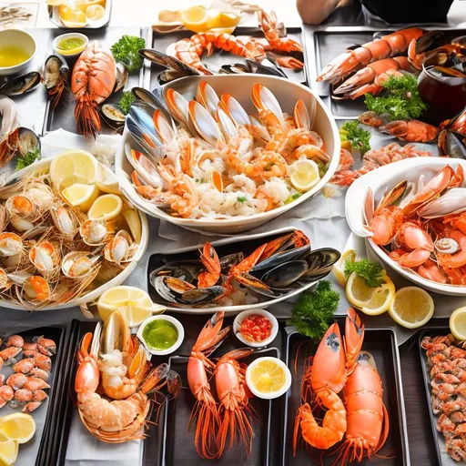 Prompt: Seafood feast