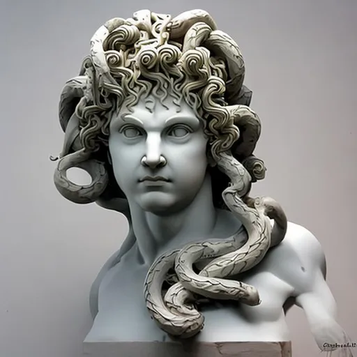 Prompt: Greek art sculpture medusa