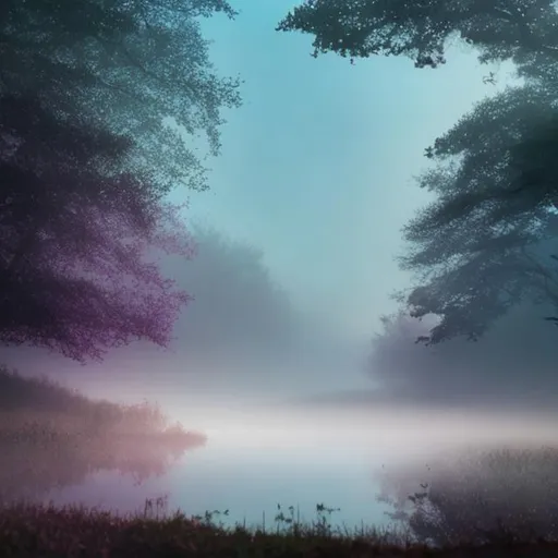 Prompt: Create an image of a shimmering mist
