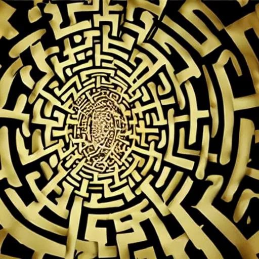 Prompt: Inside the terrifying and maze-like mind of a schizophrenic