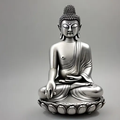Prompt: silver buddha
