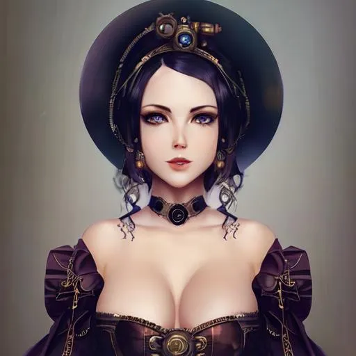 Prompt: Beautiful woman,steampunk