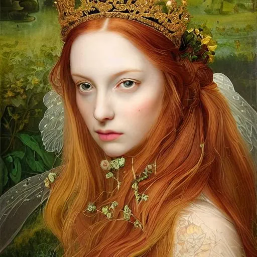 renaissance painting of a beautiful young fairy in t... | OpenArt