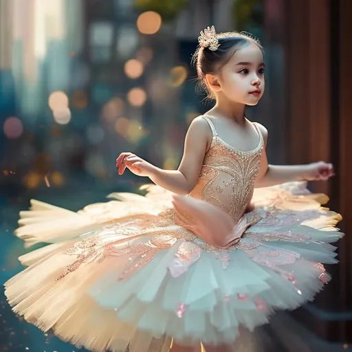 Prompt: Gorgeous ballerina girl dancing, concept art, mid shot, intricately detailed, color depth, cinematic, oil painting, intricate detailed