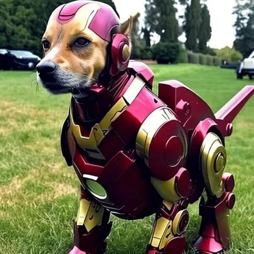 Prompt: Dog that looks like Iron man
