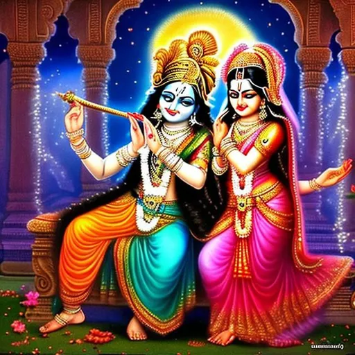 Prompt: Krishna and RADHA love