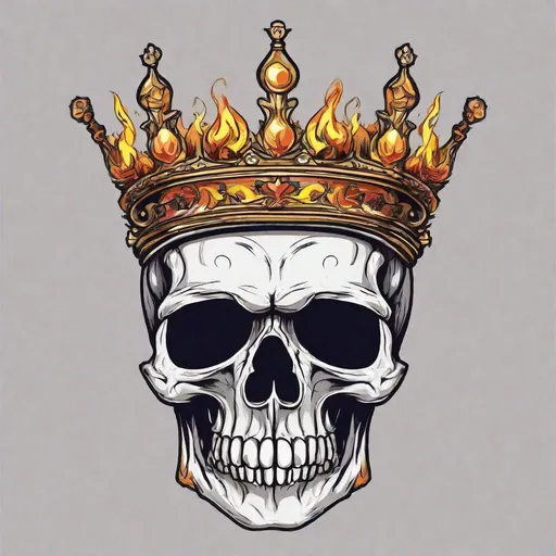 Prompt: Flaming skull wearing a crown anime style