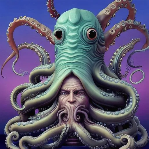 Prompt: Giant alien king squidapus with razor tentacles eating joe Biden on January 6th giant evil detailed tentacles eating monster Nancy pelosi